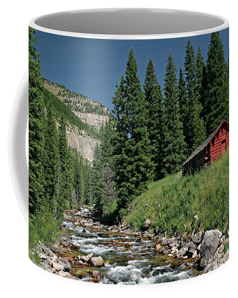 Creek Coffee Mug featuring the photograph Along the Creek by Ronnie And Frances Howard
