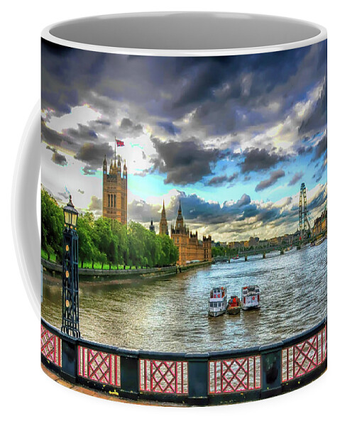 Thames Coffee Mug featuring the photograph Along The Thames by Ken Johnson