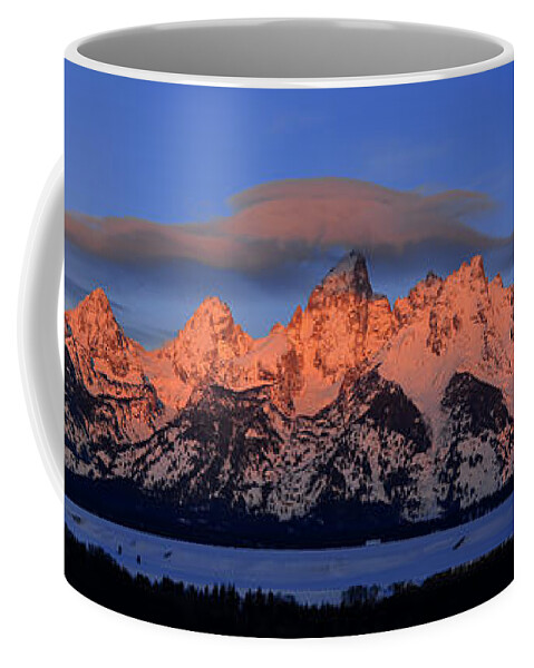 Tetons Coffee Mug featuring the photograph Alpenglow Tetons 2 by Raymond Salani III
