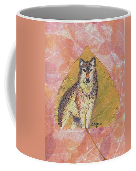 Leaf Coffee Mug featuring the painting Alpha Male on Natural Leaf by Ralph Root