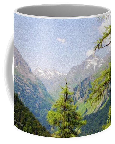 Alpine Coffee Mug featuring the painting Alpine Altitude by Jeffrey Kolker