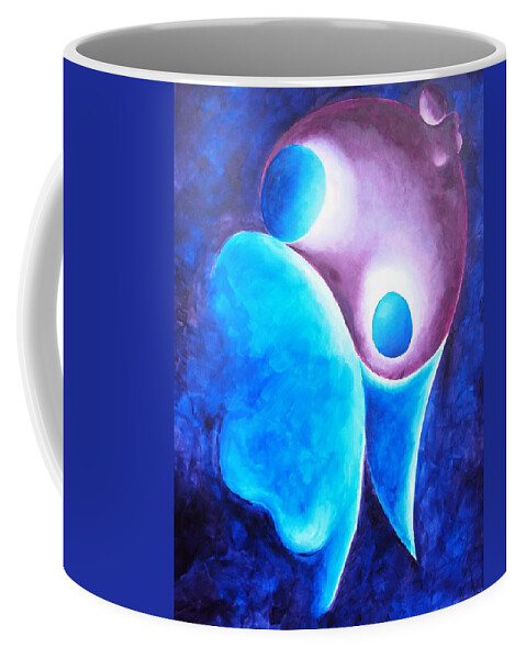 Purple Coffee Mug featuring the painting Always... Holding hands by Jennifer Hannigan-Green