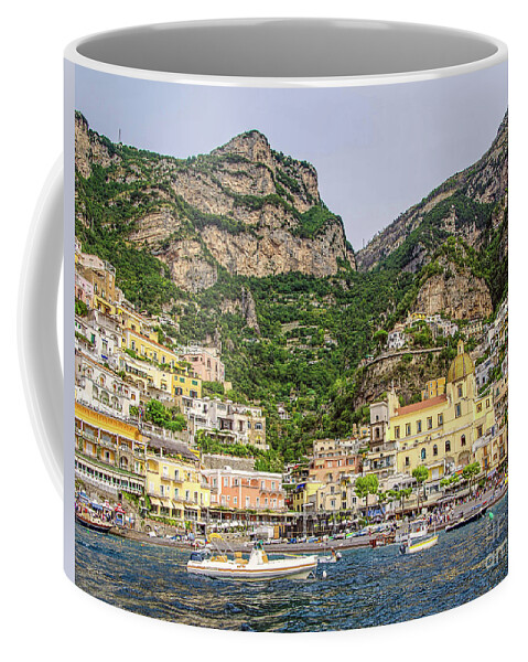 Amalfi Coast Coffee Mug featuring the photograph Amalfi Coast. View from the sea by Maria Rabinky