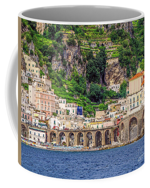 Amalfi Town Coffee Mug featuring the photograph Amalfi by Maria Rabinky