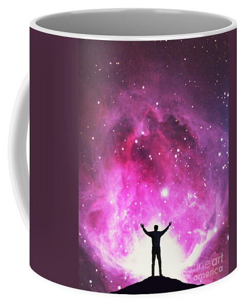Orion Coffee Mug featuring the photograph Amateur Astronomer And Orion by Larry Landolfi