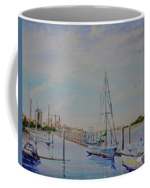 Smoke Coffee Mug featuring the painting Amelia Island Port by AnnaJo Vahle