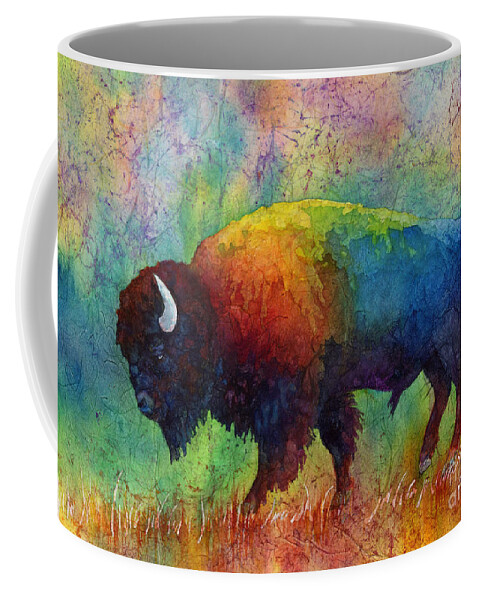 Bison Coffee Mug featuring the painting American Buffalo 6 by Hailey E Herrera
