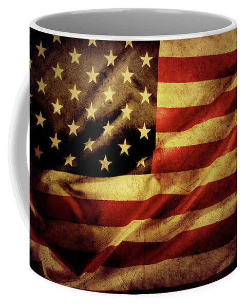 American Flag Coffee Mug featuring the photograph American flag 4 by Les Cunliffe