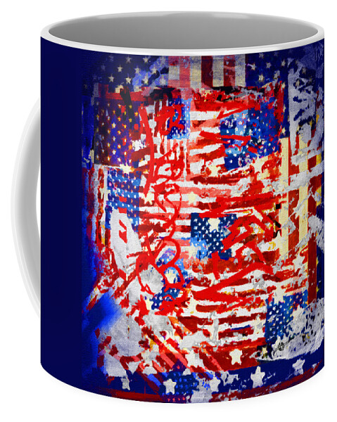 American Graffiti Coffee Mug featuring the painting American Graffiti Presidential Election 1 by Tony Rubino