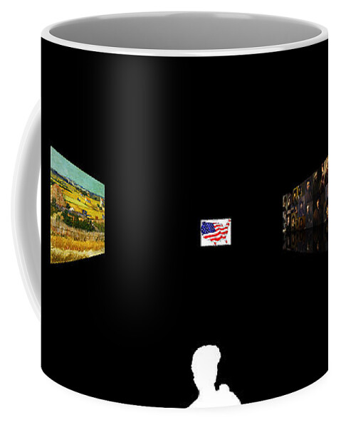Postmodernism Coffee Mug featuring the digital art American Intellectual 8 by David Bridburg