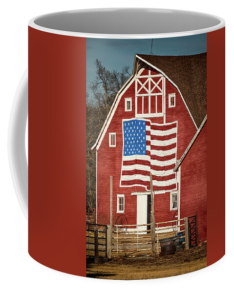 Barn Coffee Mug featuring the photograph American Pride by Susan Rissi Tregoning