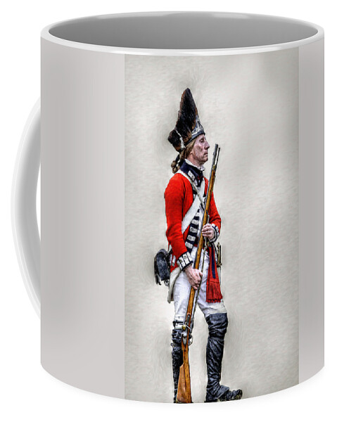 War Coffee Mug featuring the digital art American Revolution British Soldier by Randy Steele