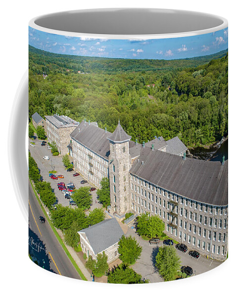 Willimantic Coffee Mug featuring the photograph American Thread Mill #2 by Veterans Aerial Media LLC