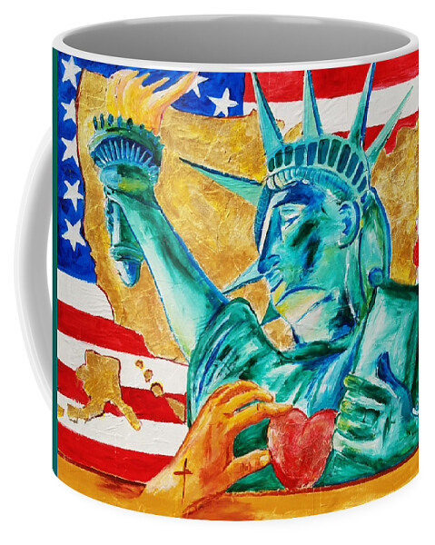 Jennifer Page Coffee Mug featuring the painting Americas Restoration by Jennifer Page