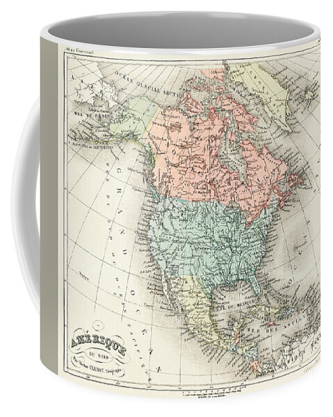 Vintage Coffee Mug featuring the painting Amerique du Nord from Atlas Universel by Vincent Monozlay