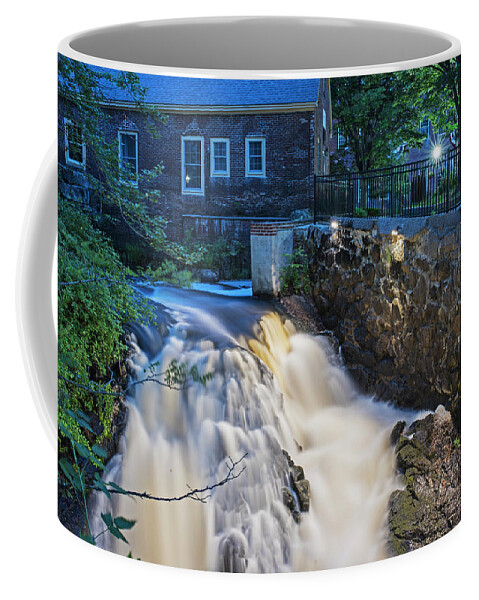 Amesbury Coffee Mug featuring the photograph Amesbury MA Waterfall Powwow River LE by Toby McGuire