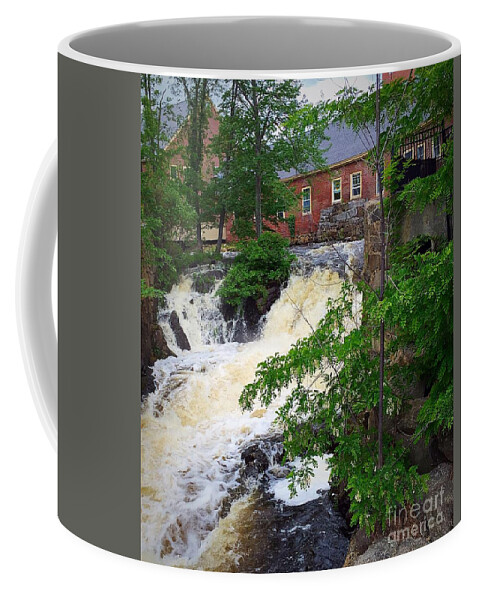 Amesbury Coffee Mug featuring the painting Amesbury Mill Yard by Anne Sands