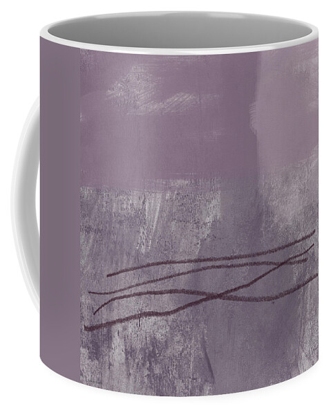 Abstract Coffee Mug featuring the painting Amethyst 1- Abstract Art by Linda Woods by Linda Woods