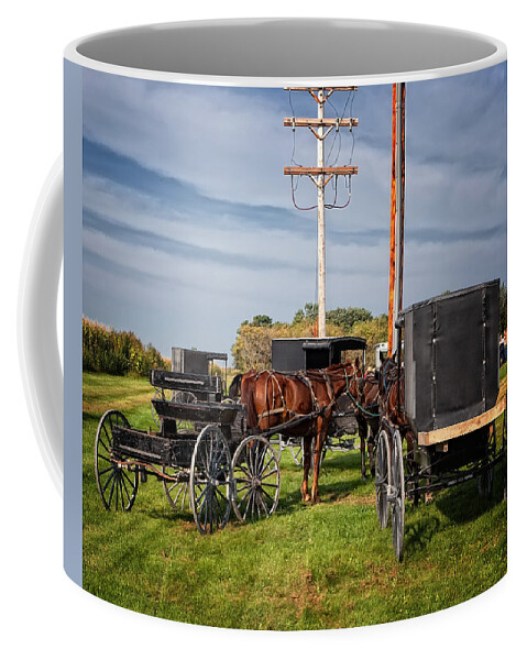 Amish Coffee Mug featuring the photograph Amish at the auction by Al Mueller