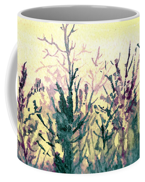 Watercolor Coffee Mug featuring the painting Among The Reeds by Brenda Owen