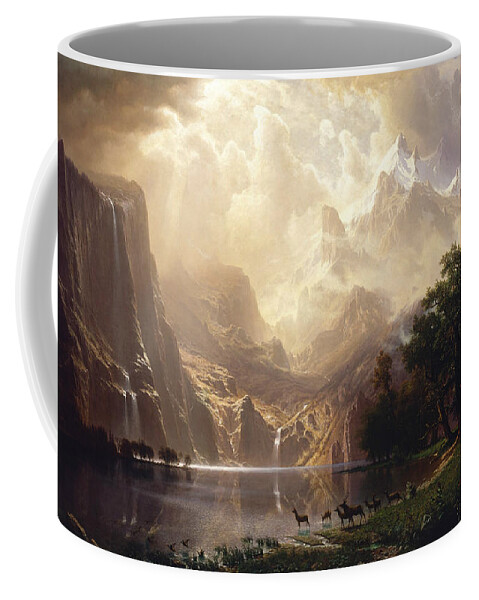 Albert Bierstadt Coffee Mug featuring the painting Among the Sierra Nevada by Albert Bierstadt