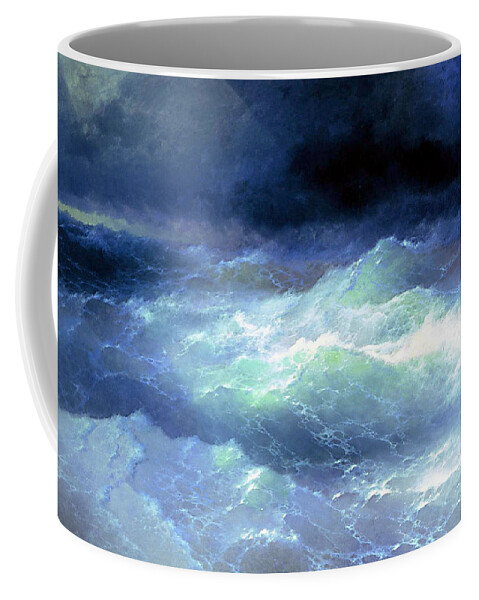 Ivan Aivazovsky Coffee Mug featuring the painting Among the waves by Aivazovsky