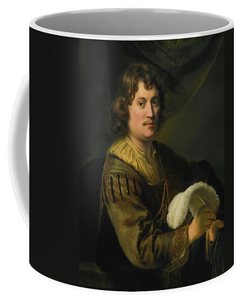 Ferdinand Bol Dordrecht 1616 - 1680 Amsterdam Portrait Of A Man Coffee Mug featuring the painting Amsterdam Portrait Of A Man by MotionAge Designs