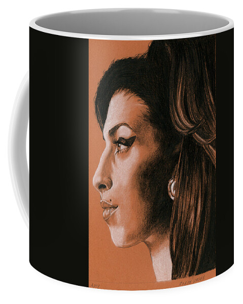 Amy Coffee Mug featuring the drawing Amy by Rob De Vries