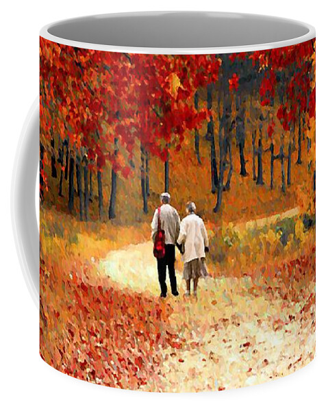 Autumn Coffee Mug featuring the photograph An Autumn Walk by David Dehner