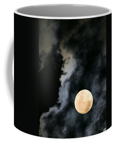 Full Moon Coffee Mug featuring the photograph An Evil Face in the Clouds by Kristin Elmquist