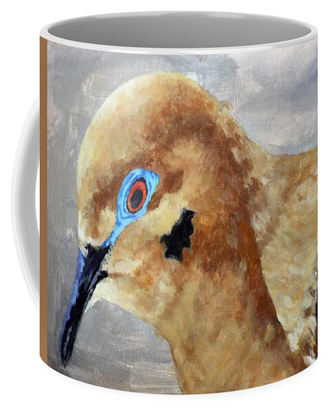 Decorative Bird Coffee Mug featuring the painting An eye for art by Michael Dillon