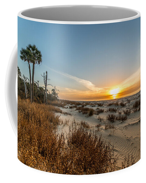 Dewees Island Coffee Mug featuring the photograph Ancient Dunes Walk Sunrise - Dewees Island by Donnie Whitaker