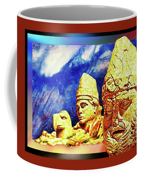 Ancient Sculptures Coffee Mug featuring the painting Ancient Glory by Hartmut Jager