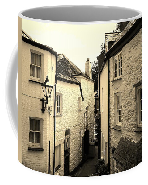 Fowey Coffee Mug featuring the photograph Ancient Side Street Fowey Cornwall by Richard Brookes