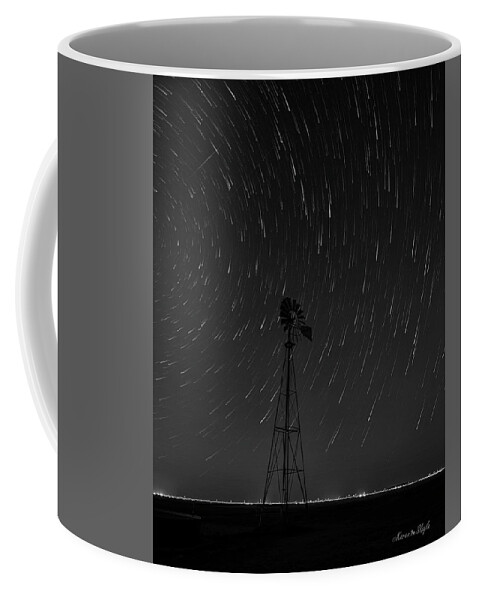 Stars Coffee Mug featuring the photograph And the Stars Rained Down Black and White by Karen Slagle