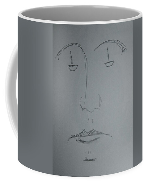 Clown Coffee Mug featuring the drawing And There It Is by Lisa Kleiner