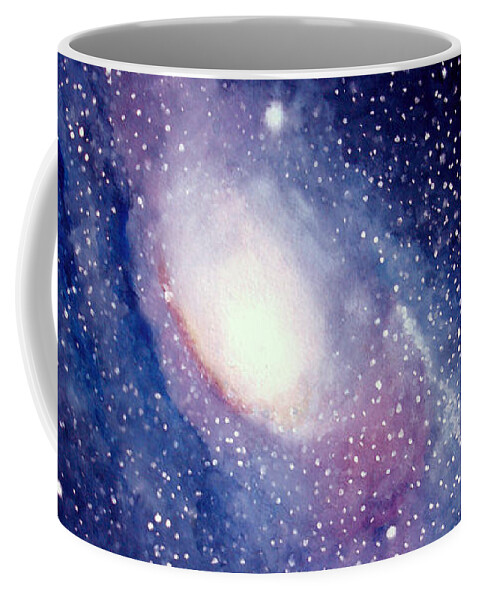 Andromeda Galaxy Coffee Mug featuring the painting Andromeda Galaxy by Allison Ashton