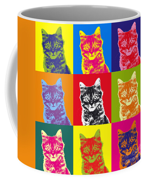 Warhol Coffee Mug featuring the photograph Andy Warhol Cat by Warren Photographic