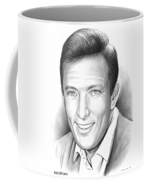 Singer Coffee Mug featuring the drawing Andy Williams by Greg Joens