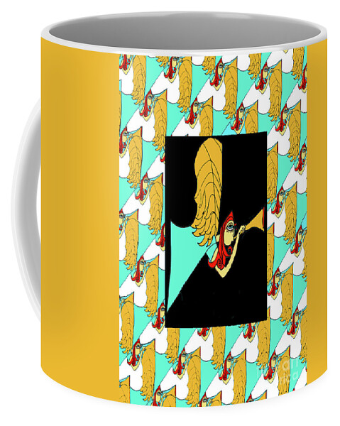 Angel Coffee Mug featuring the digital art Angel Band And Tess by Genevieve Esson