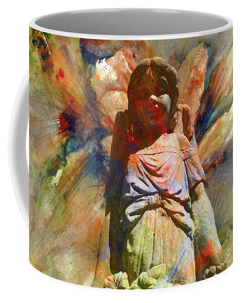 Guardian Angel Coffee Mug featuring the painting Angel Blessing by Francelle Theriot