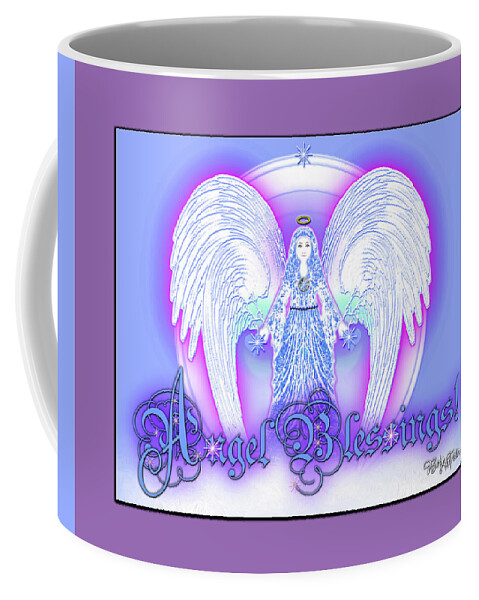 Inspiration Coffee Mug featuring the digital art Angel Blessings #196 by Barbara Tristan