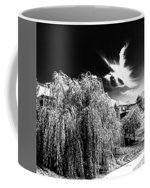 Willow Coffee Mug featuring the digital art Angel in the Sky by Michael Oceanofwisdom Bidwell