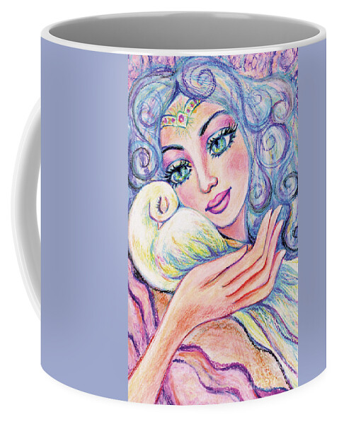 Angel Woman Coffee Mug featuring the painting Angel of Tranquility by Eva Campbell