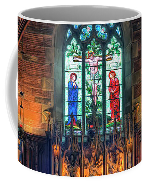 Church Coffee Mug featuring the mixed media Angels Light by Ian Mitchell