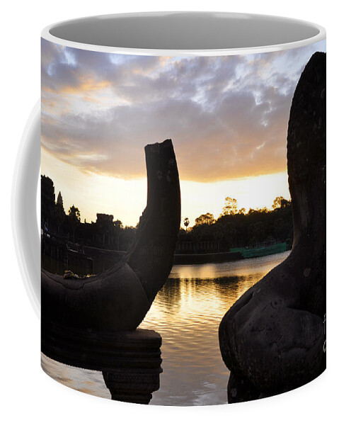 Angkor Wat Coffee Mug featuring the photograph Angkor Sunrise 5 by Andrew Dinh