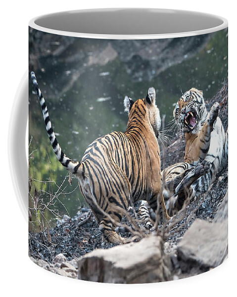 Tiger Coffee Mug featuring the digital art Angry Mother by Pravine Chester