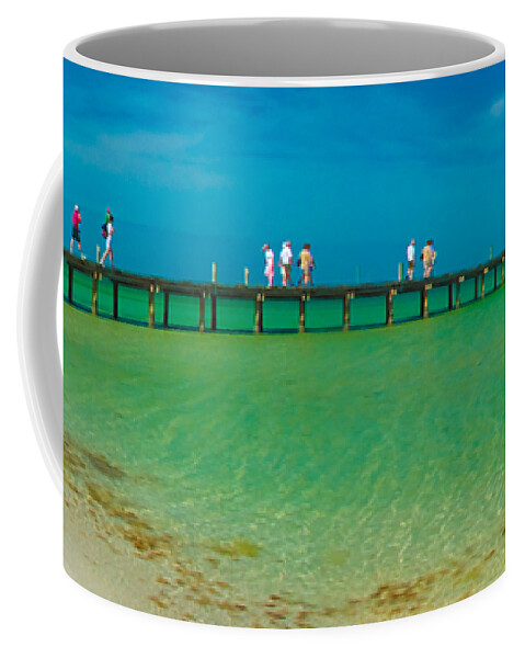 Island Coffee Mug featuring the photograph Anna Maria Island Historic City Pier Panorama by Rolf Bertram