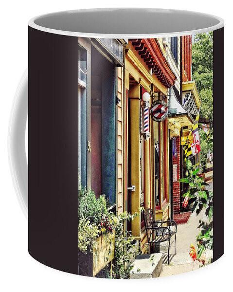 Maryland Avenue Coffee Mug featuring the photograph Annapolis MD - Barbershop and Reiki Studio by Susan Savad