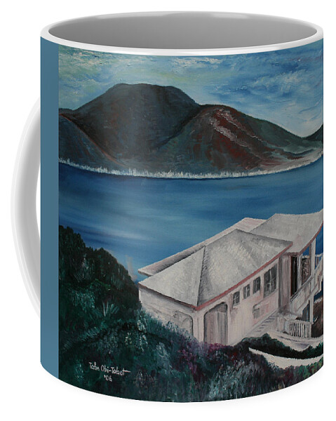 Antigua Coffee Mug featuring the painting Antigua by Obi-Tabot Tabe